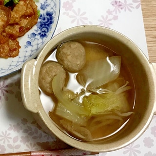 肉団子と野菜のあっさり和風スープ